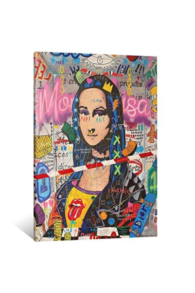 ALAYRA International ملصق ألايرا موناليزا جرافيتي حديث، لوحة فنية جدارية قماش...