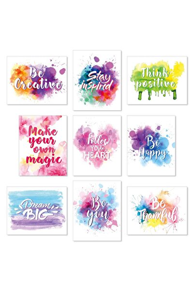 ALAYRA International مجموعة ألايرا من 9 لوحات جدارية ملهمة، لوحات تجريدية، مل...