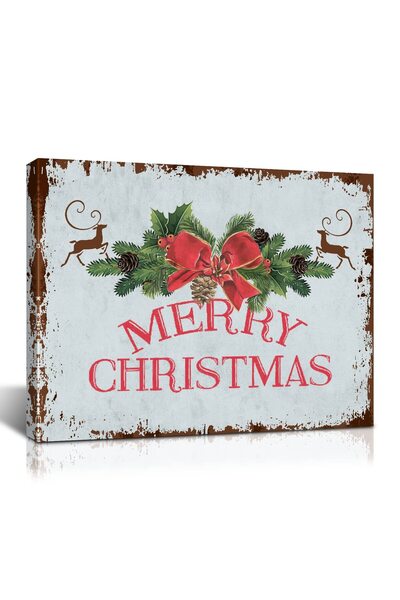 ALAYRA International لوحة جدارية مزينة بزينة عيد الميلاد من ألايرا، لافتة عيد ميلاد سعيد، ملصق قماشي، لوحة ريفية، منزل ريفي