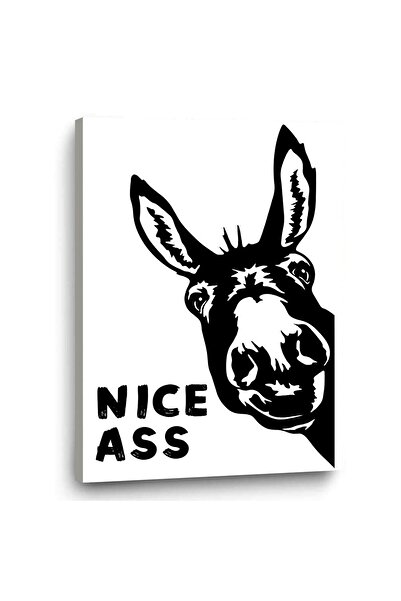 ALAYRA International ALAYRA Black and White Bathroom Wall Art Funny Donkey Pi...