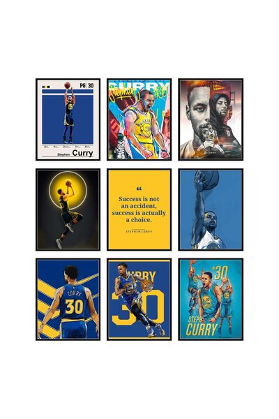 ALAYRA International ملصق ألايرا ستيف كاري - ملصقات كرة سلة لغرفة نوم الأولاد...