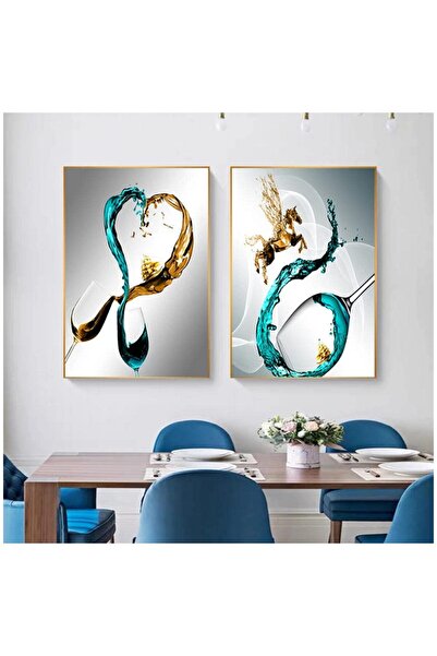 ALAYRA International لوحة فنية تجريدية حديثة من ألايرا، على قماش، بألوان الأز...