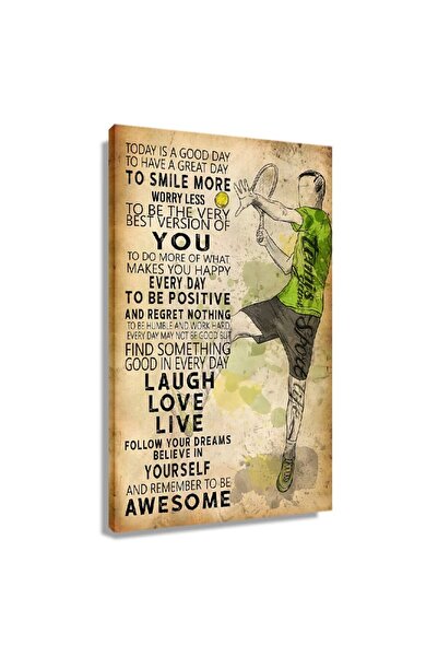 ALAYRA International ملصق تنس عتيق من ALAYRA، اقتباسات ملهمة، ديكور حائط، لوحة فنية مؤطرة، اليوم يوم جميل