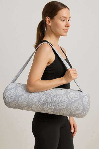 NareSpor Mat Carrying Bag Lotus Printed / Yoga Fitness Training Bag + 2 Mat Collection Rubber Bands