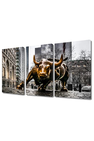 ALAYRA International لوحات جدارية مطبوعة على قماش من ALAYRA، ديكور جداري عصري مستوحى من شارع وول ستريت، 3 قطع، ديكور عائلي