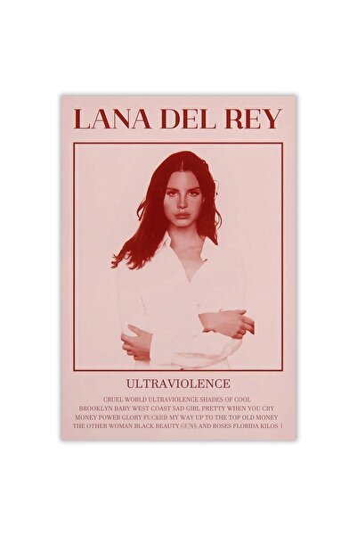 ALAYRA International ملصق ألايرا لانا ديل ري، غلاف ألبوم، فن جداري، ملصق ألترا فايلنس، وردي، ديكور غرفة عتيق