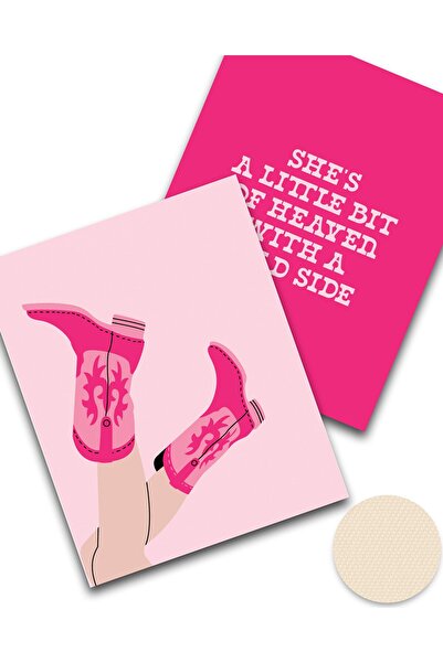 ALAYRA International ALAYRA Extra Large Unframed Pink Preppy Cowgirl Wall Art...