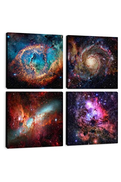 ALAYRA International لوحة جدارية مطبوعة على قماش بتصميم سديم مجرة من تصميم ALAYRA، إطار خشبي مقاس 16 بوصة × 4 بوصات