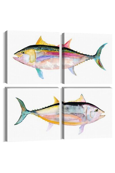 ALAYRA International ALAYRA Tuna Fish Wall Art Coastal Decor for Home Bathroo...