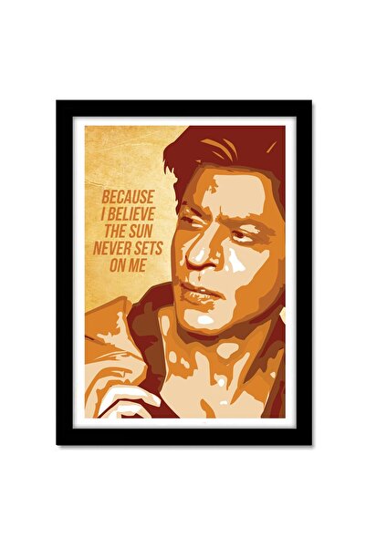 ALAYRA International ألايرا - ملصق مؤطر من الزجاج الأكريليكي للممثل البوليوودي شاروخان، مناسب للغرف والمكاتب (13)