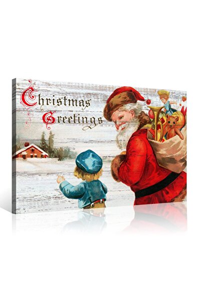 ALAYRA International لوحة جدارية قماشية لسانتا كلوز من ألايرا، ديكورات منزلية لعيد الميلاد، تحيات عيد الميلاد على الطراز الريفي