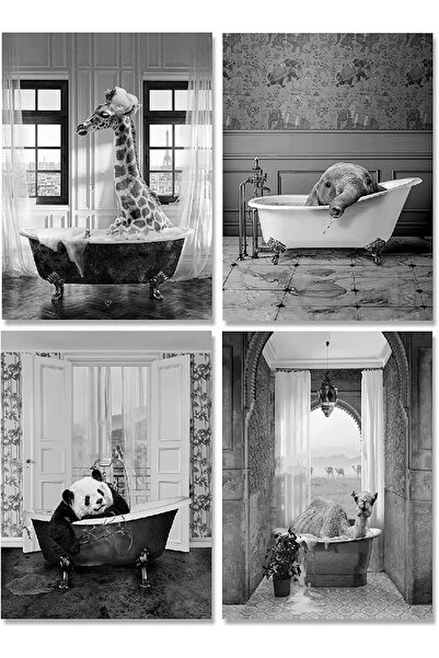 ALAYRA International ALAYRA Black White Bathroom Pictures Bathroom Panda Anim...
