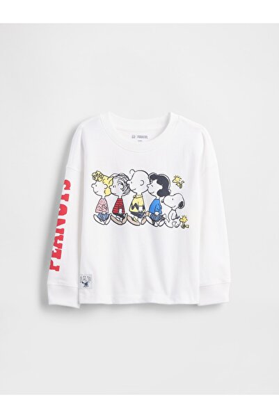 GAP Erkek Bebek Beyaz Peanuts Grafik Baskılı T-Shirt