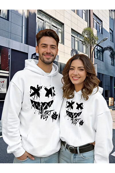 PENTHİLUS سويت شيرت للجنسين بغطاء رأس، تصميم عصري. أمامي مطبوع ، قماش ناعم ود...