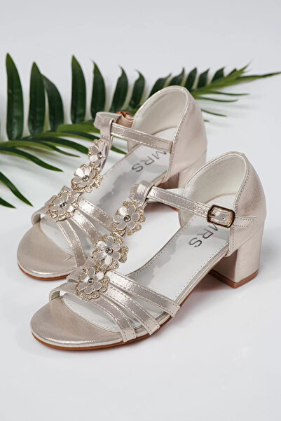 Zaira Χρυσά σανδάλια για κορίτσια από οικολογικό δέρμα Alina #21944 - 36
