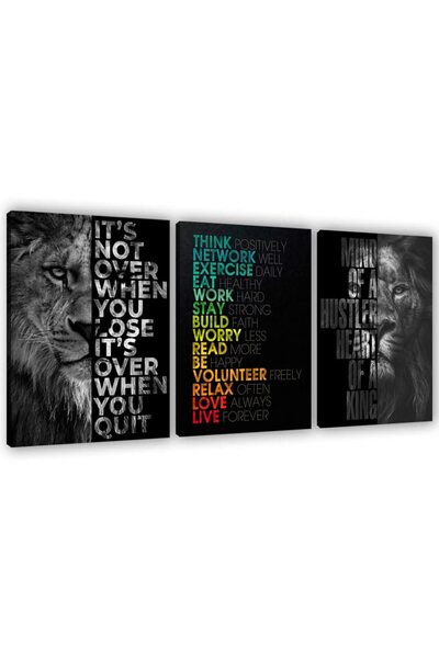 ALAYRA International لوحة جدارية تحفيزية من قماش ألايرا، فن جداري، التنفيذ، العمل الجاد، الكفاح، فن جداري ملهم، النجاح