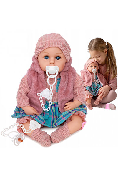 Doris Papusa fetita bebelus Rose 45 cm cu aspect realist si suzeta,corp moale,hainute detasabile, ro