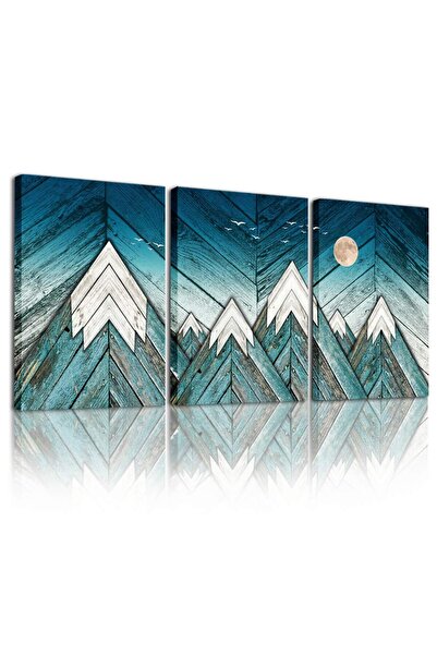 ALAYRA International لوحات فنية تجريدية زرقاء من ALAYRA، مطبوعة على قماش، لوح...