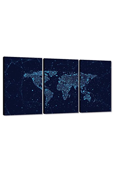 ALAYRA International لوحة جدارية قماشية من ALAYRA، ثلاث لوحات، صور لخريطة الع...