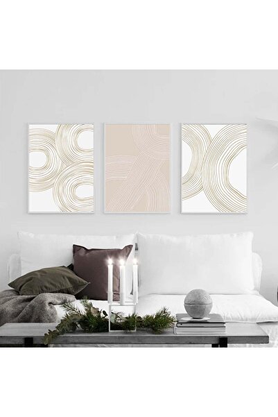 ALAYRA International ملصق ALAYRA ذو الخطوط الهندسية المجردة، لوحات قماشية بال...