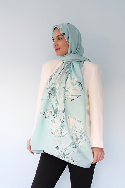 Maisa Şems Cotton Silk Shawl 70X190 cm - Turquoise