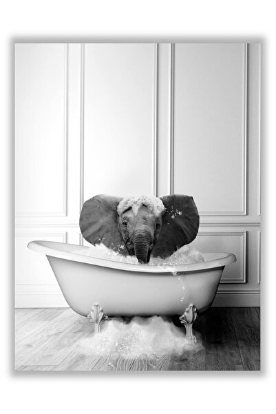 ALAYRA International ALAYRA Funny Bathroom Cute Baby Elephant Decor Poster –U...