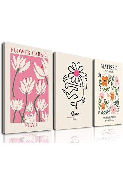 ALAYRA International مجموعة لوحات جدارية تجريدية من قماش ماتيس من ألايرا، مكو...