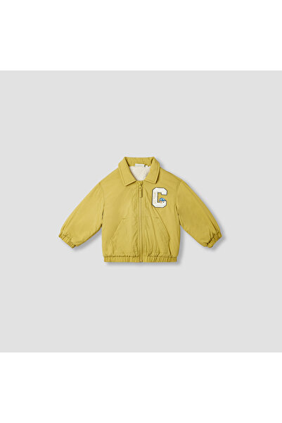 Juniors Letter Applique Zip Through Jacket with Long Sleeves