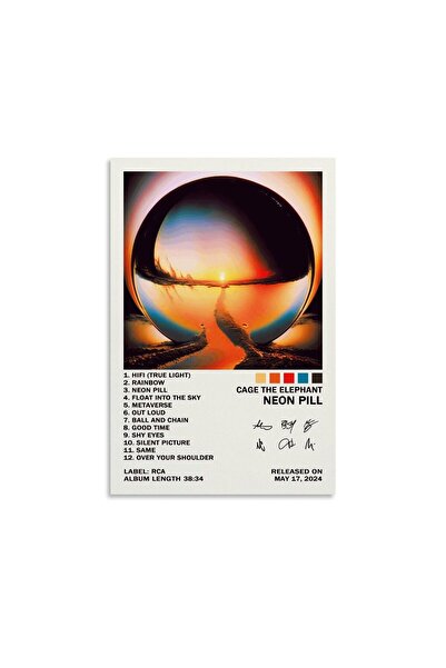 ALAYRA International ALAYRA Cage The Elephant Neon Pill Poster Canvas Wall Ar...