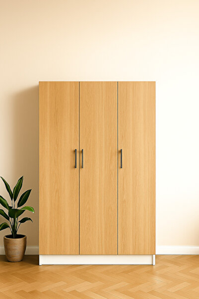 Genel Markalar 3 Kapaklı MDF Elbise Dolabı (180×118×50 cm)
