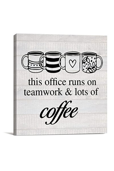 ALAYRA International لوحة جدارية مطبوعة على قماش بتصميم قهوة ريفية من ألايرا، ديكور مكتبي، لافتة مكتبية، زملاء العمل، العمل الجماعي والقهوة