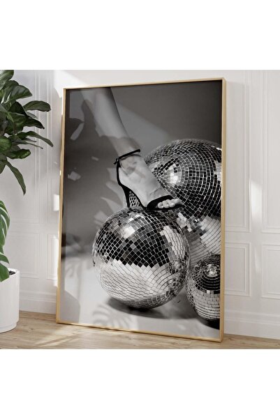 ALAYRA International ALAYRA Black and White Trendy Wall Art Disco Party Poste...