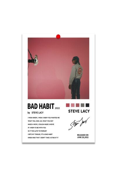 ALAYRA International ALAYRA Steve Lacy Poster Bad Habit Album Cover Posters M...