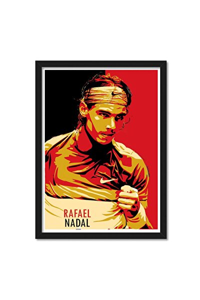 ALAYRA International ملصق ألايرا - رافائيل نادال مؤطر بزجاج أكريليك للغرف والمكاتب (13 بوصة × 19 بوصة)