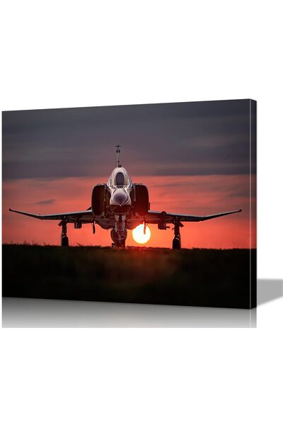 ALAYRA International ALAYRA F-4 Phantom Fighter Jet Canvas Wall Art 24x36 Inc...