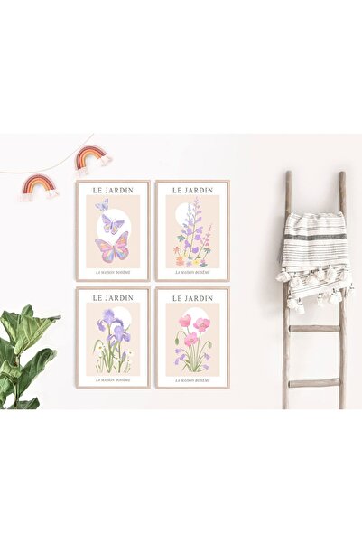 ALAYRA International ALAYRA Le Jardin Butterfly Wall Art Flower Poster Prints...