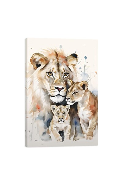 ALAYRA International لوحة جدارية قماشية من ALAYRA، صورة تجريدية لأم الأسد وصغ...