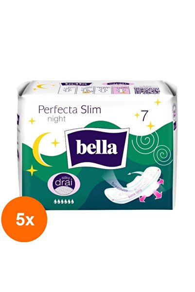 Bella Set of 5 x 7 Absorbents Perfecta Slim Night Silky Drai