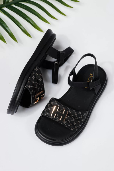 Zaira Μαύρα γυναικεία σανδάλια από οικολογικό δέρμα Juliette #21933 - 30