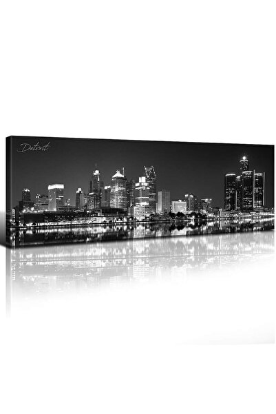 ALAYRA International لوحة جدارية بالأبيض والأسود من ALAYRA تُصوّر أفق مدينة د...