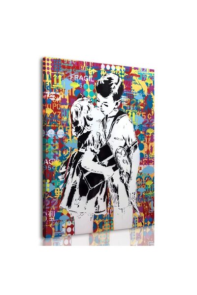 ALAYRA International ALAYRA Framed Banksy Street Graffiti Wall Art Decor Large Abstract Pictures Canvas Painting Prints