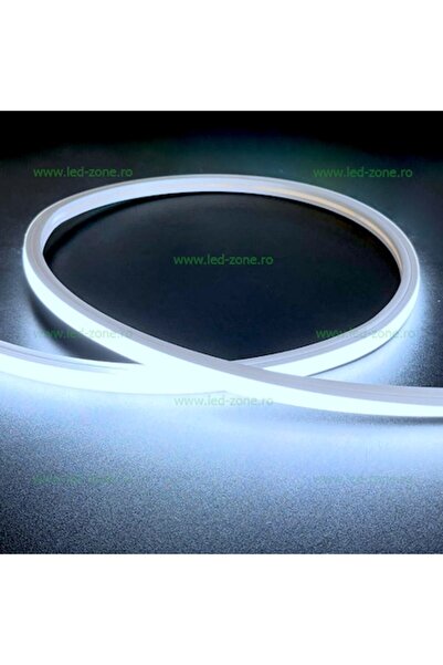 LEDZONE LED Neon Flex Slim 220V 10x10mm, Alb Rece, 50m, IP65, Tăiere la fieca...
