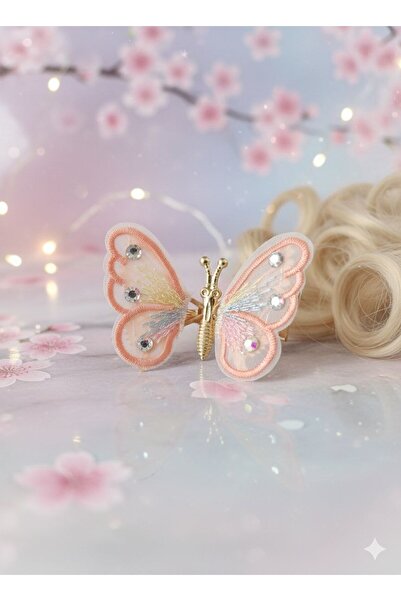 Shiklik Agrafă de păr elegantă, cu model de fluture mobil, decorată cu pietre.