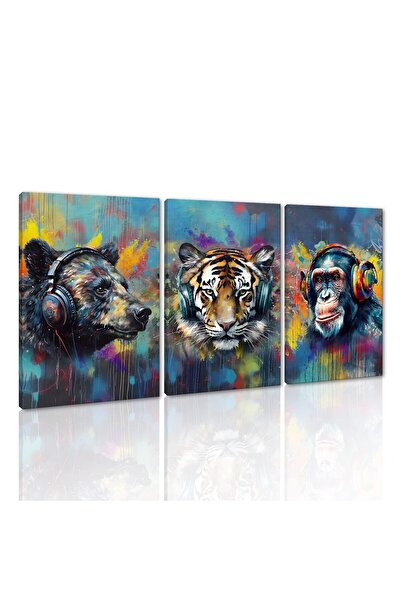 ALAYRA International ALAYRA Graffiti Canvas Wall Art for Living Room Animal P...