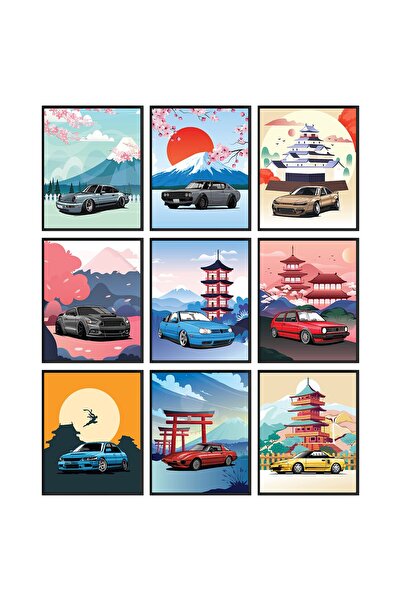 ALAYRA International ALAYRA JDM Poster - Car Wall Art for Men, Vintage Cars P...