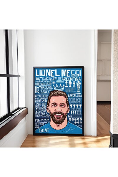 ALAYRA International ALAYRA Lionel Messi Legendary Stats Framed Poster For Gi...