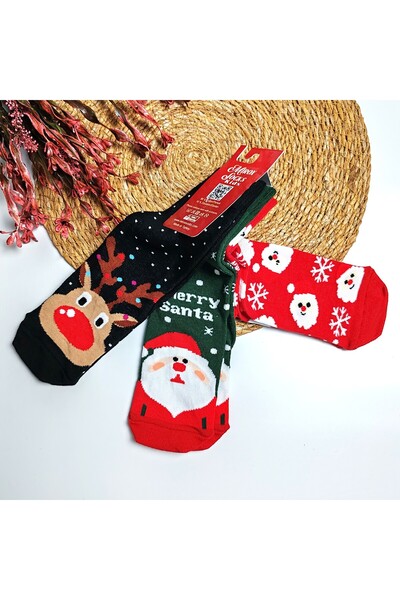 MIROX SOCKS جوارب للأطفال مكونة من 3 قطع بطابع السنة الجديدة