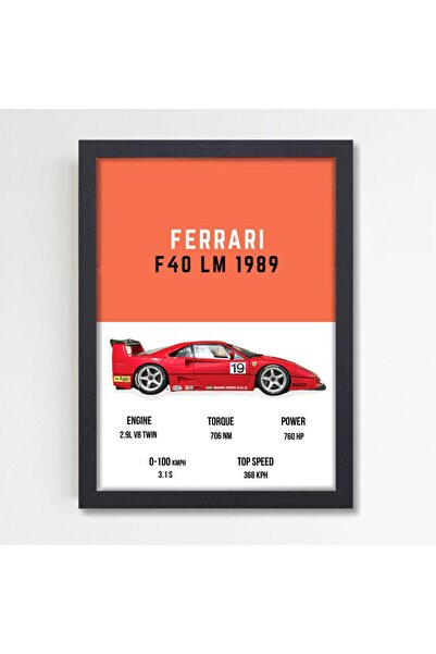 ALAYRA International ALAYRA Ferrari F40 LM 1989 Supercar Artwork For wall dec...