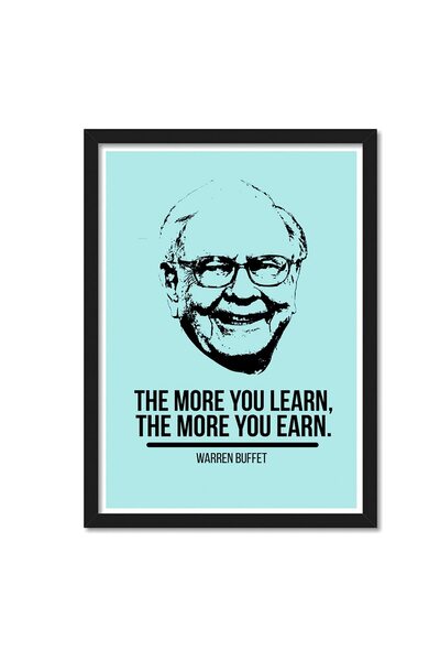 ALAYRA International ملصق جداري مؤطر بتصميم اقتباس تحفيزي من تصميم وارن بوفيه...