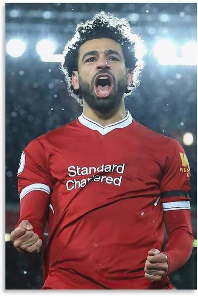 ALAYRA International ملصق الفنان محمد صلاح، مطبوع على قماش، لوحة جدارية فنية جاهزة لتزيين الغرفة.